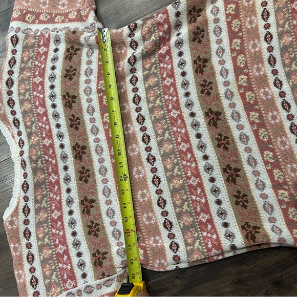 Striped Fair Isle Knit Sweater in Pink, Cream & Brown - Picture 4 of 6